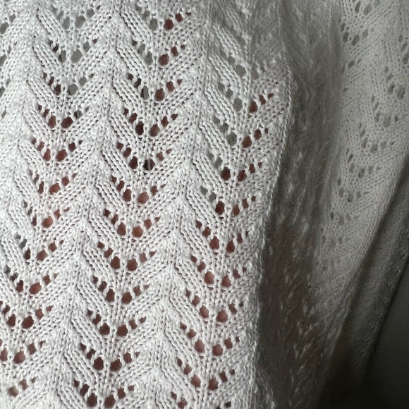 L.L. Bean vintage Women's white crochet Cardigan Sweater size medium - Picture 11 of 16